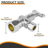 5/8" OD Compr. x 3/8" OD Compr. Loose Key, 1/4 Turn (Lead Free)