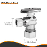 1/2" Nominal (5/8" OD) Compr. x 3/8" OD Compr. Angle Stop Valve, 1/4 Turn (Lead Free) Plumbingsell