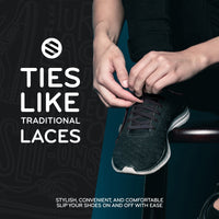 Black Flat Elastic Stretch Shoe Laces The Original Stretchlace