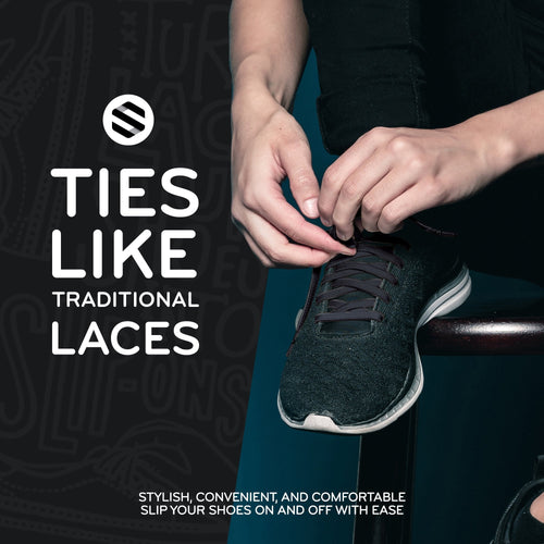 Black Flat Elastic Stretch Shoe Laces The Original Stretchlace