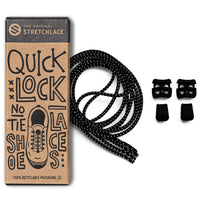 Black Quick Lock No Tie Elastic Shoelaces The Original Stretchlace