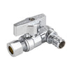 1/2" PEX Crimp x 1/2" PEX Crimp x 3/8" OD Compr. Tee Stop Valve, 1/4 Turn (Lead Free) Plumbingsell