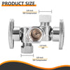 1/2" FIP x 3/8" OD Compr. x 3/8" OD Compr. Dual Stop Valve, 1/4 Turn (Lead Free)