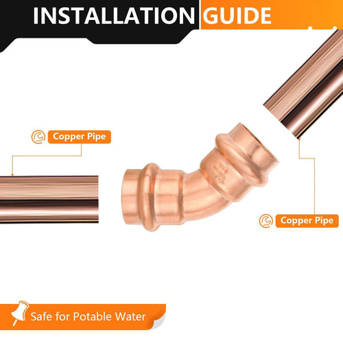 30 Pcs 3/4" Press Copper 45° Elbow (Lead Free)