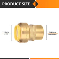 30 Pcs 3/4" x 1" F Push Fit Female Adapter