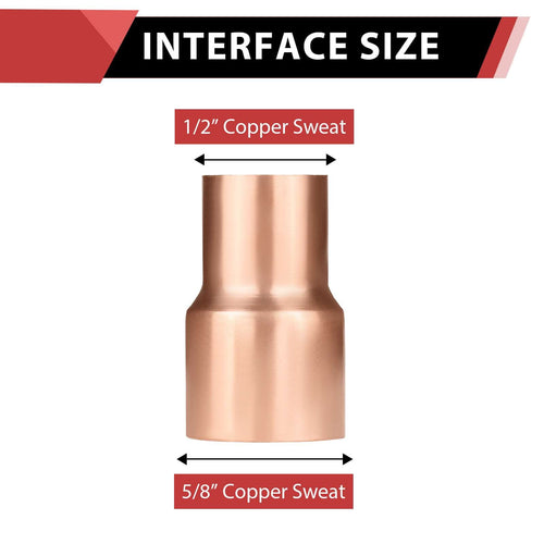 30 Pcs 5/8" x 1/2" Copper Coupling at Wholesale Price