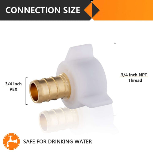 30 Pcs PEX-B Crimp 3/4" x 3/4" Female NPT Swivel Adapter (Lead Free)