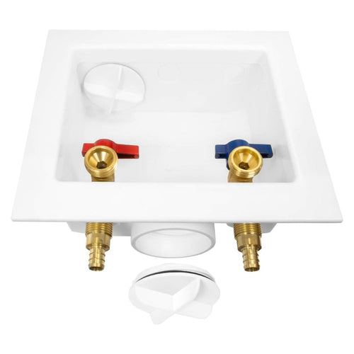 10 Pcs 1/2" PEX Crimp (F1807) Inlet, Washing Machine Outlet Box, with Center Drain