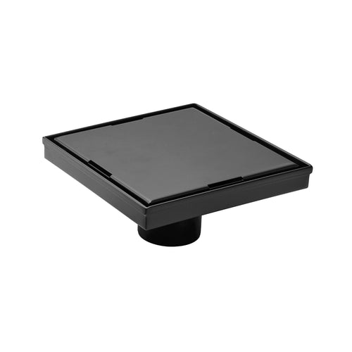 6" Square Shower Drain with Flat Cover, Stainless Steel Shower Floor Drain with 2 in 1 Flat & Tile Insert Cover, Floor Shower Drain with Hair Strainer