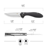 The Vector Folding Pocket Knife Giftset for Men and Women (Black and Silver)