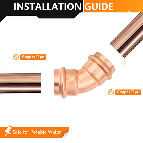 30 Pcs 1" Press Copper 45° Elbow (Lead Free)