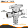 1/2" PEX Expansion x 3/8" OD Compr. x 3/8" OD Compr. Dual Outlet Angle Stop Valve, 1/4 Turn (Lead Free) Plumbingsell