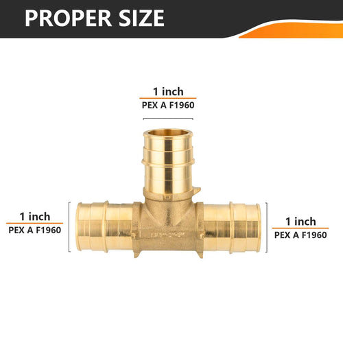 PEX A Expansion 1" x 1" x 1" PEX Expansion Tee (Lead Free)