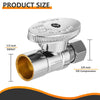 10 Pcs 1/2" Sweat x 3/8" OD Compr. Straight Stop Valve, 1/4 Turn (Lead Free) Plumbingsell