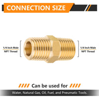 30 Pcs 1/4" Male NPT Brass Hex Connector