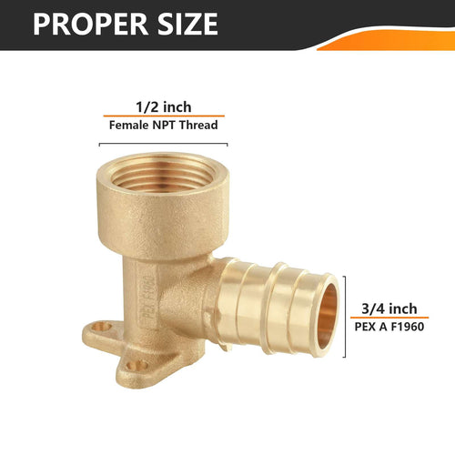 30 Pcs PEX A Expansion 3/4" x 1/2" Female NPT Drop Ear Elbow Wholesale