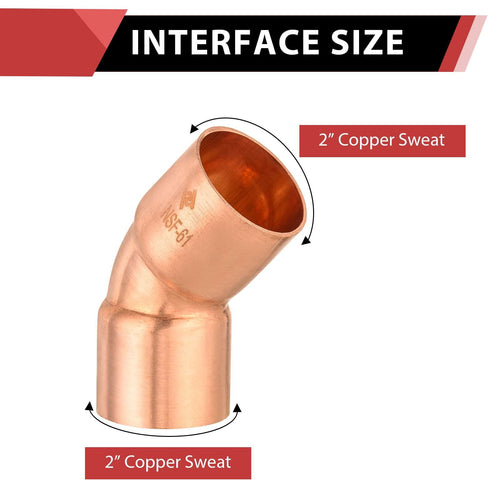 10 Pcs 2" 45º Copper Elbow at Wholesale Price