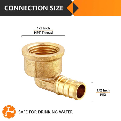 PEX-B Crimp 1/2" PEX x 1/2" Female Threaded Elbow (Lead Free) Plumbingsell
