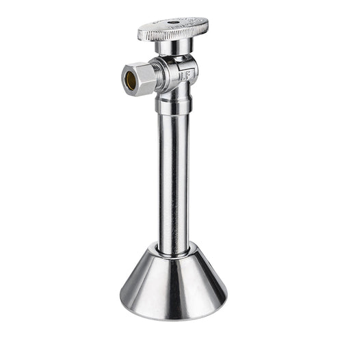 1/2" Sweat x 3/8" OD Compr. Angle Stop Valve, w/5" Angle Extension, 1/4-Turn (Lead Free)