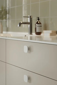 Glossy White "Tabula" Cabinet Knob and Drawer Pull Euro • Knobs