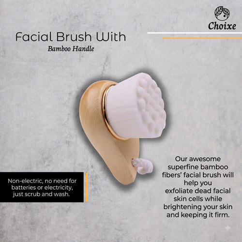 2-Pack Extra-Fine Facial Brush with Bamboo Handle