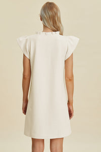 Double Take Full Size Ruffled V-Neck Cap Sleeve Dress – Ruffled V-Neck Dress, Cap Sleeve Dress, Elegant Ruffled Dress, Flattering V-Neck Dress, Stylish Full-Size Dress, Comfortable Ruffle Dress, Chic Cap Sleeve Dress