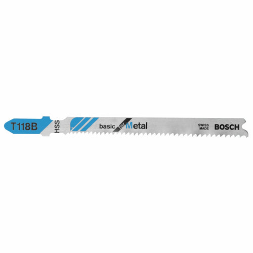 BOSCH T118B 5 pc. 3-5/8 In. 11-14 TPI Basic for Metal T-Shank Jig Saw Blades