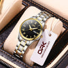 Women's Two Tone Stainless Steel Watch With Day Date