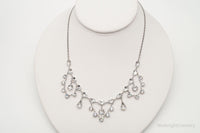 Antique Crystal Sterling Silver Necklace 16"