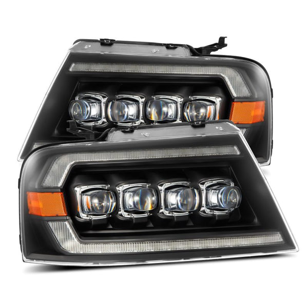 AlphaRex 04-08 Ford F150 / 06-08 Lincoln Mark LT NOVA-Series LED Projector Headlights Black OffRoadUSA.com