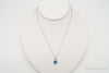 Designer Ryze Blue & White Cubic Zirconia Sterling Silver Necklace