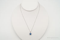 Designer Ryze Blue & White Cubic Zirconia Sterling Silver Necklace