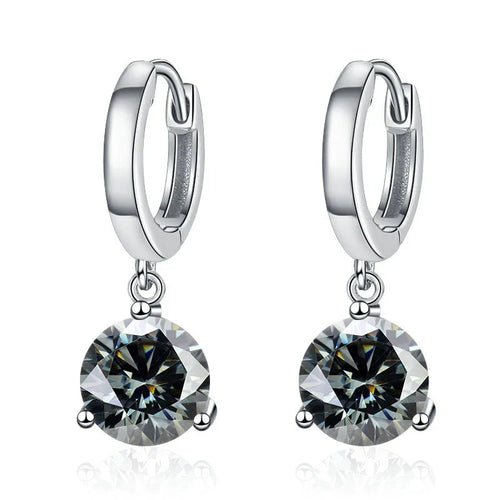 2ct Moissanite Drop Earrings 925 Sterling Silver Bridal Wedding