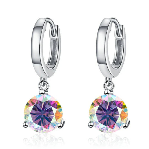 2ct Moissanite Drop Earrings 925 Sterling Silver Bridal Wedding