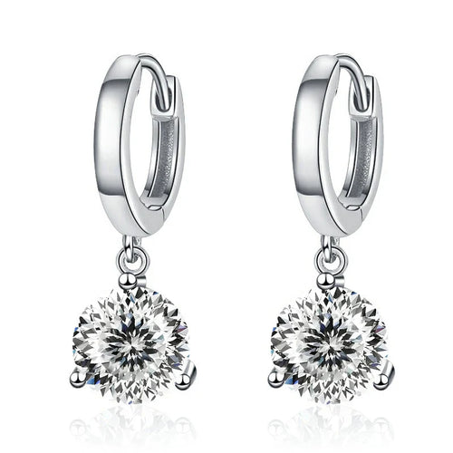 2ct Moissanite Drop Earrings 925 Sterling Silver Bridal Wedding