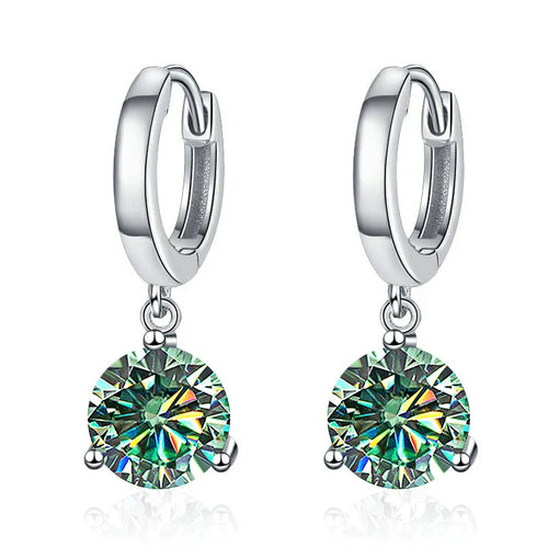 2ct Moissanite Drop Earrings 925 Sterling Silver Bridal Wedding