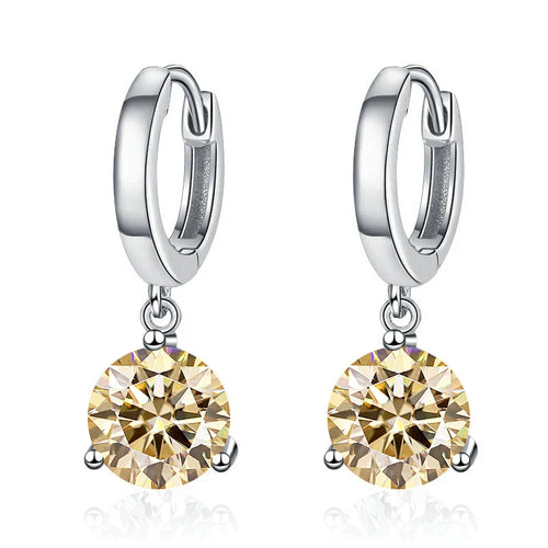 2ct Moissanite Drop Earrings 925 Sterling Silver Bridal Wedding