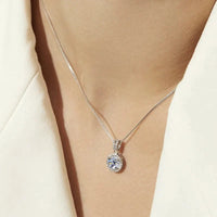 2Ct Moissanite Necklace Earrings Set Sterling Silver 925 Wedding Jewelry