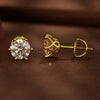 2Ct Moissanite Round Stud Earrings VVS1 D Color S925 Sterling Silver Screw Back