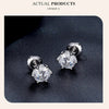 2Ct Moissanite Round Stud Earrings VVS1 D Color S925 Sterling Silver Screw Back