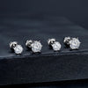 2Ct Moissanite Round Stud Earrings VVS1 D Color S925 Sterling Silver Screw Back