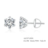 2Ct Moissanite Round Stud Earrings VVS1 D Color S925 Sterling Silver Screw Back