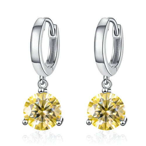 2ct Moissanite Drop Earrings 925 Sterling Silver Bridal Wedding