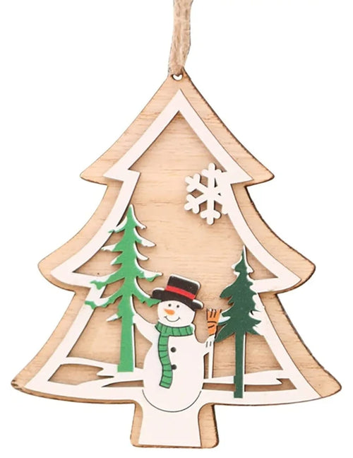 2D Christmas Ornaments Hand Painted Wood