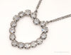 Antique Crystal Heart Sterling Silver Necklace 16"