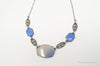 Antique Glass Sterling Silver Filigree Necklace