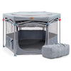 CANINE CANYON Zora Portable Pet Playpen Foldable Dog Playpens for Indoor and Outdoor Exercise Pop Up Pet Fence with Carrying Case for Dogs/Puppies Dove Gray 49" x 49" x 28"