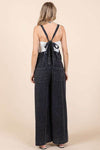 Mittoshop Textured Wide Leg Overalls Black
