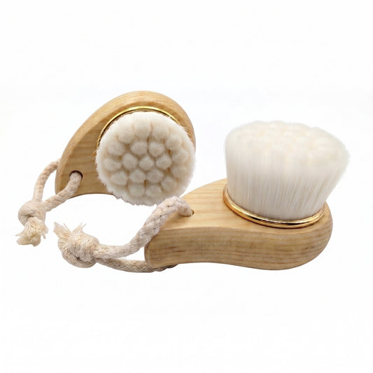 2-Pack Extra-Fine Facial Brush with Bamboo Handle