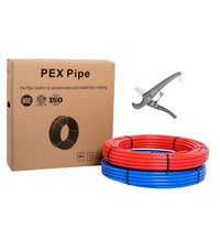 1/2" 100ft, 50ft x 2, PEX-B Pipe, Red & Blue & Cutter Plumbingsell